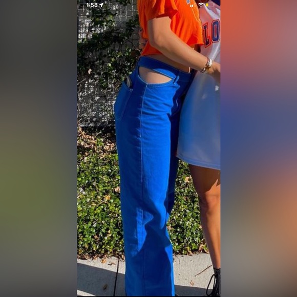 Zara blue cutout jeans size 6 - Picture 4 of 4